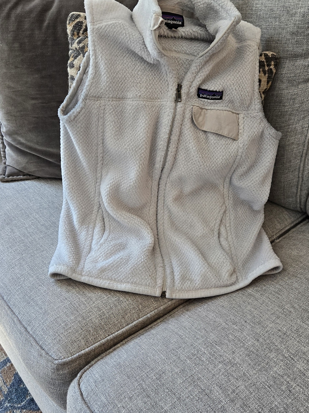 Patagonia Womens Cream Fleece Vest - Soft Zip Front